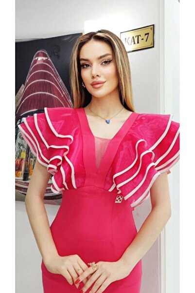 MODAMOR Long Dress with Flawed Sleeves