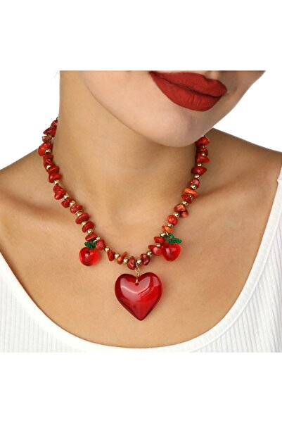 GÜNEBAKAN AKSESUAR Kalpli Kolye