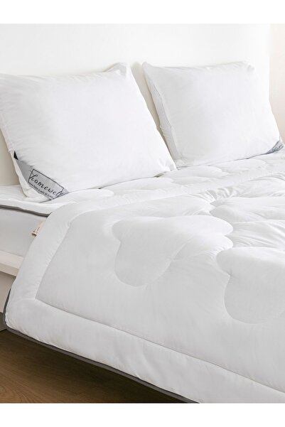 homewell لحاف مزدوج من القطن الخالص 100% لا يسبب الحساسية باللون الأبيض