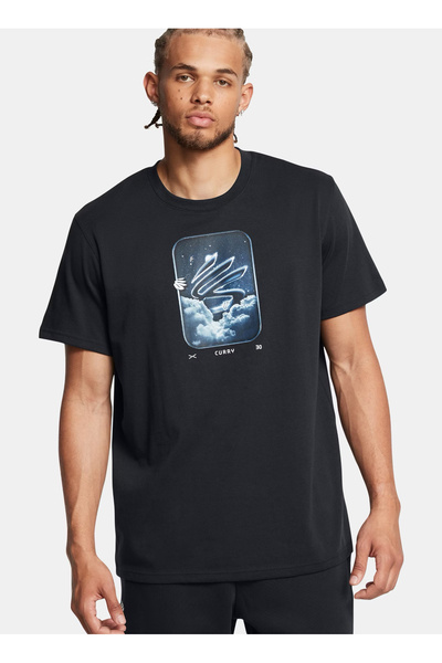 Under Armour Siyah Erkek Yuvarlak Yaka T-Shirt 1387108-001 Curry Hvyweight Tr...