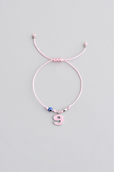 So CHIC... 9 Sayısı İkonlu 18 Ayar Beyaz Altın Kaplama Ayarlanabilir Gümüş İp...