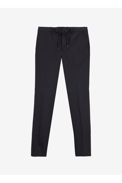 Fabrika Bağlamalı Bel Normal Paça Antrasit Erkek Chino Pantolon F4WM-PNT 2766