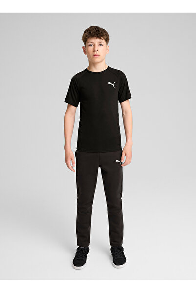 Puma Обикновена черна тениска за момчета 68180201-EVOSTRIPE Tee