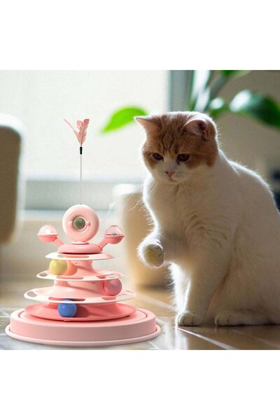 Manolex Interactive cat toy, ball tower, Pink, Manolex®