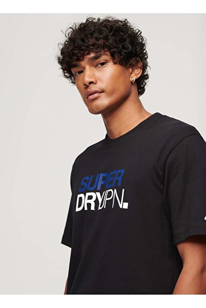 SUPERDRY Bisiklet Yaka Baskılı Siyah Erkek T-Shirt M6010811A02A_SPORTSWEAR LOGO LOOSE