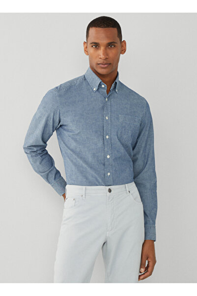 Hackett Slim Fit Gömlek Yaka Mavi Erkek Gömlek HM309766