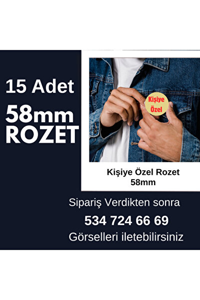 Tu&Se Candles 58MM KİŞİYE ÖZEL ROZET 15 ADET