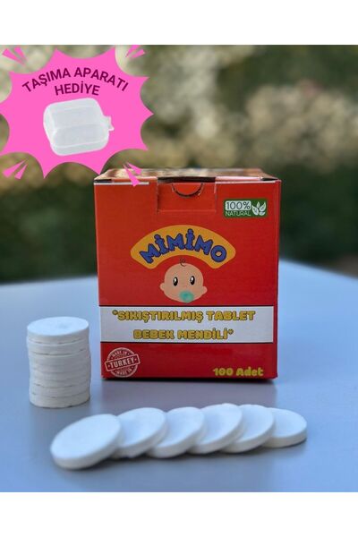 LİORİS Mimimo Sıkıştırılmış Doğal Alkolsüz Parfümsüz Bebek Mendili 100' Lü