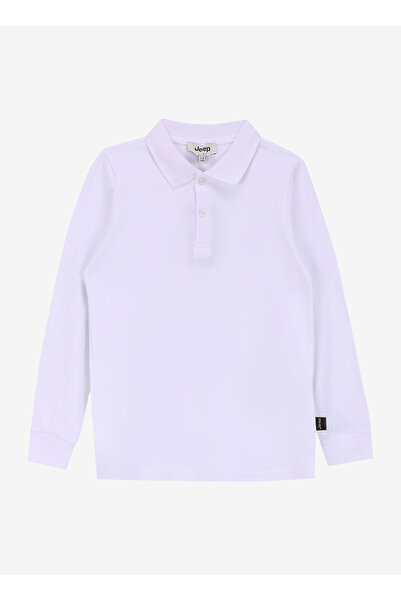 Jeep Beyaz Kız Çocuk Düz Uzun Kollu T-Shirt J4WG-TST7503 Beden: 5-6 Yaş