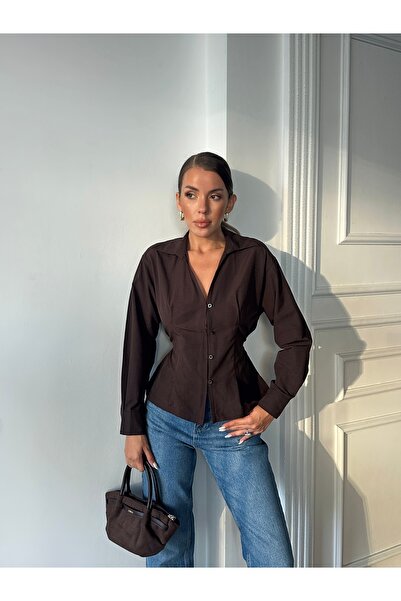 AÈC PRIVÈ Cămașă Elizabeth High Kuality pentru femei, cu cravată la spate, cu talie subțire - 777