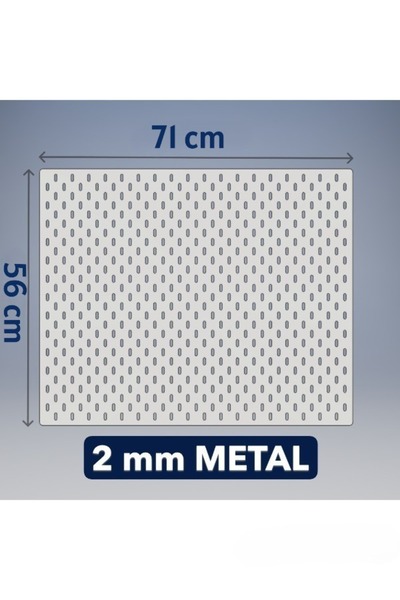 TechnoLoby BEYAZ renk METAL PANO 71X56 Cm Çok Amaçlı Pano Organizatör Pegboard