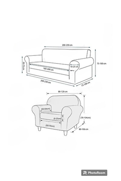 AKBU Koltuk kılıfı Takımı | Kanepe Örtüsü | Lastikli Koltuk Örtüsü (2 adet üç kişilik 2 adet tek kişilik)
