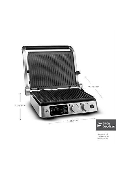 Karaca Inox Döküm Izgara Ve Tost Makinesi 6 Dilim Kapasiteli - Zamanlayıcılı - Dijital Ekran