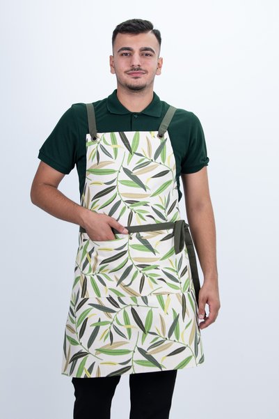 Das Uniform مريلة مزخرفة بأزرار قابلة للتعديل ورباط خلفي