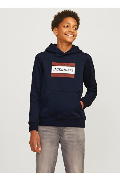 Jack & Jones Koyu Lacivert Erkek Çocuk Baskılı Sweatshirt 12263243