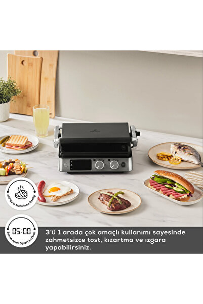 Karaca Inox Döküm Izgara Ve Tost Makinesi 6 Dilim Kapasiteli - Zamanlayıcılı - Dijital Ekran