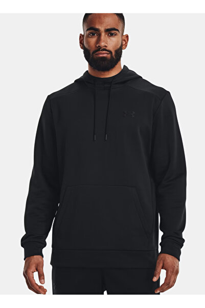Under Armour Black Men's Hooded Collar Regular Fit Sweatshirt 1373353-001 Ua ...