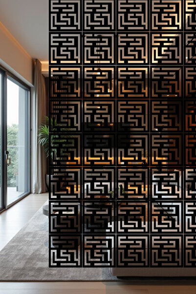 lexi Lazer Kesim Sarkıt Paravan, Ahşap Separatör, Oda Bölücü 4'lü Panel Levha...