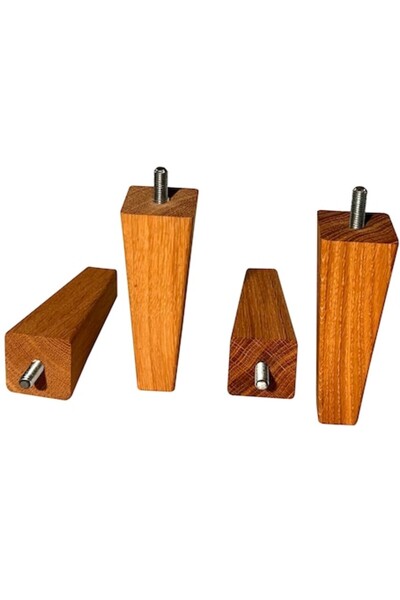 OEM Set de 4 picioare pentru canapele si mobilier H80 mm lemn stejar masiv trapezoidal cu surub M8 mm