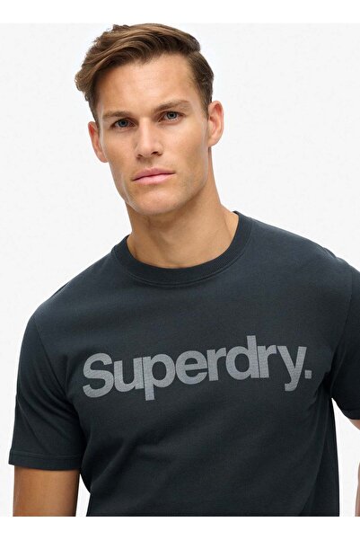 SUPERDRY Bisiklet Yaka Baskılı Lacivert Erkek T-Shirt M1011928A98T_CORE LOGO CITY LOOSE T