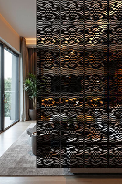 lexi Lazer Kesim Sarkıt Paravan, Ahşap Separatör, Oda Bölücü 4'lü Panel Levha...