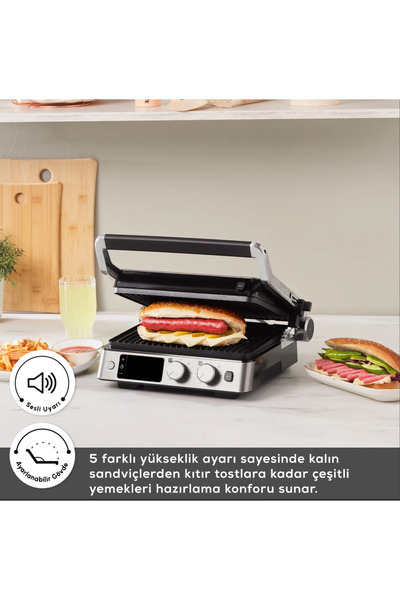 Karaca Inox Döküm Izgara Ve Tost Makinesi 6 Dilim Kapasiteli - Zamanlayıcılı - Dijital Ekran