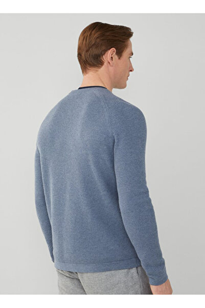 Hackett Mavi Erkek Bisiklet Slim Fit Kazak HM703093 Beden: L