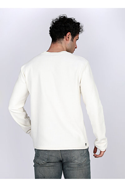 Lee Cooper Ανδρικό φούτερ με λαιμόκοψη εκρού 251 LCM 241019 BEN EKRU