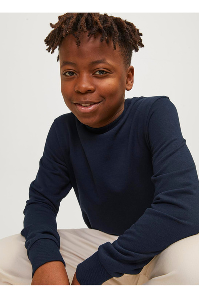 Jack & Jones Düz Erkek Çocuk Lacivert Sweatshırt 12250530