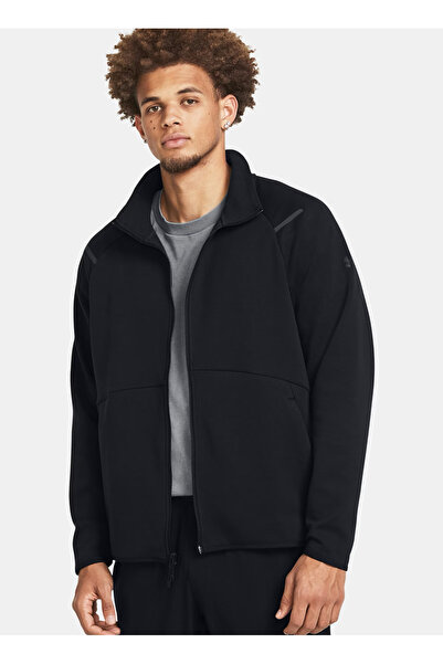Under Armour Siyah Erkek Fermuarlı Zip Ceket 1383043-001 UA Unstoppable Flc Trk