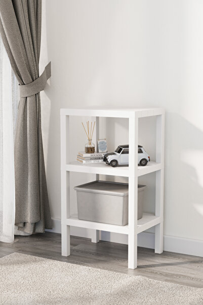 BRAMBLE LIFE 3 Tier Ombeg Bathroom Kitchen Organizer Decorative Plastic Multi-Purpose Flower Pot Bookshelf White