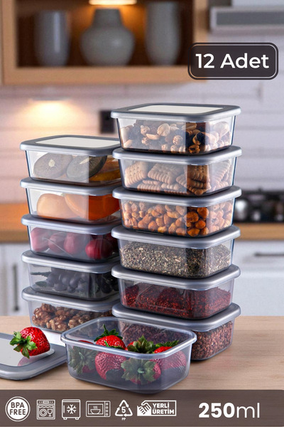 BRAMBLE LIFE 12 Pieces 250 ml Refrigerator Icebox Freezer Organizer Storage Container Set