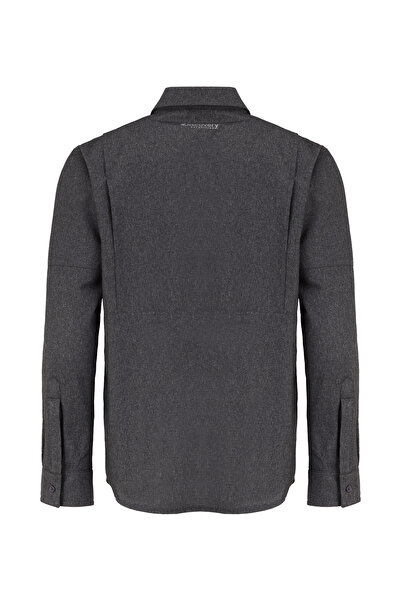 Discovery Expedition Antrasit Erkek Relaxed Fit Baskılı Gömlek D4WM-GML3300