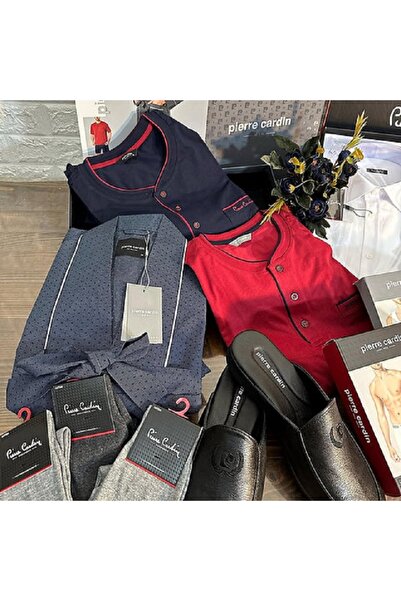 Pierre Cardinn Damat Bohçası Seti Kemer Cüzdan Röpteşembır  Seti Pijama Takımı