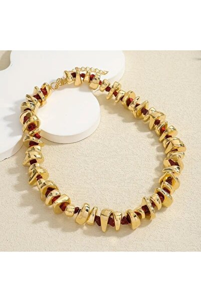 GÜNEBAKAN AKSESUAR Altın Tonlu Trend Kolye