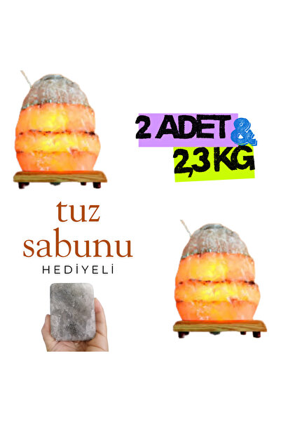 tuzaura tuz lambası çankırı dogal tuz lambası 2 adet 2,3 kg agırlıgında