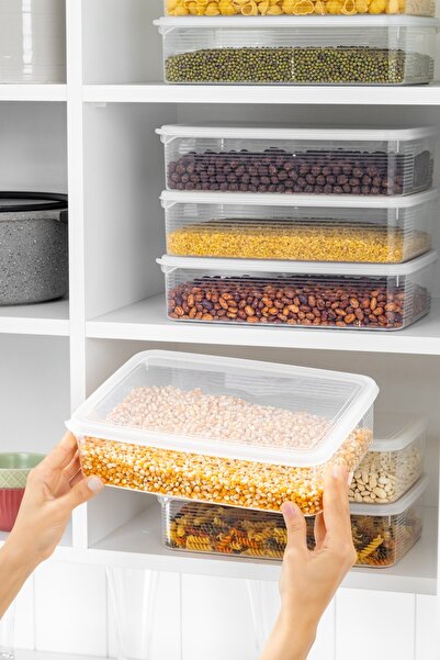 BRAMBLE LIFE 10 Pieces 3.5 Lt Rectangular Food Pulses Storage Container Set