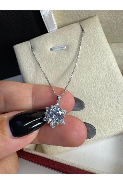 vogutima Kadın Gümüş Kolye - Effective Diamond Lotus Aşk Çiçeği • Işıklı Kutu...