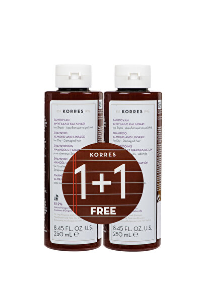 korres Almond & Linseed for Dry Damaged Hair 1+1 Free 2x250 ml
