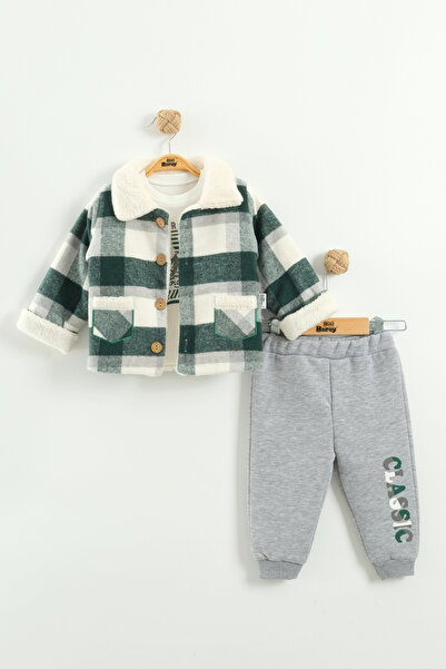 Mini Baray Σετ 3 τεμαχίων για αγόρια: καρό μπουφάν, φούτερ και παντελόνι (για...
