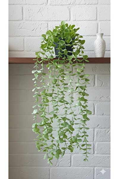 Ekozi Home Yapay Bitki Okaliptus Çiçeği Saksıda 55 Cm 9 Dal