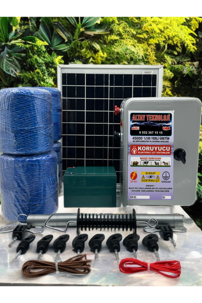 KORUYUCU ÇİT Koruyucu Elektrikli Çit Cihazı Güneş Enerjili Domuz Ayı Kovucu (STRONG J-2000)