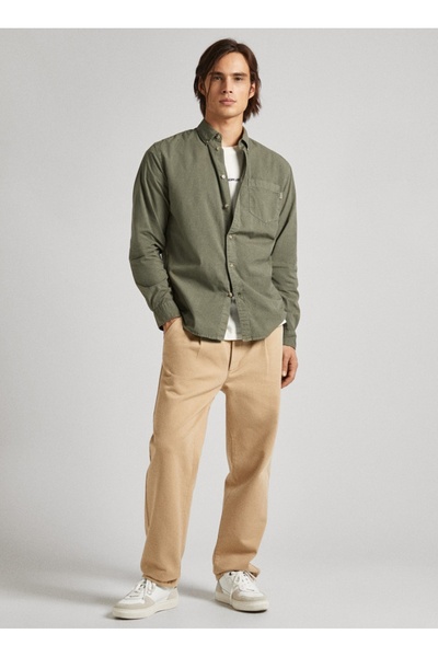 Pepe Jeans Slim Fit Yeşil Erkek Gömlek PM308270 679 PRINCE