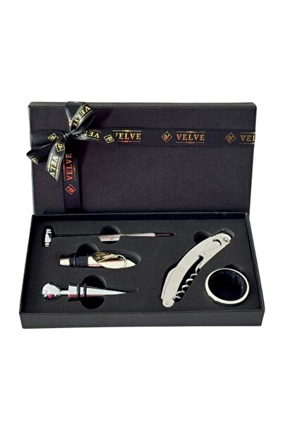 velve Σετ 5 τεμαχίων VLV για άνδρες, ανοιχτήρι, κρίκος, μεταλλικό πώμα, στόμιο με πώμα και θερμόμετρο