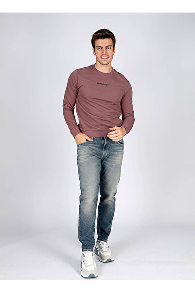 Lee Cooper Bisiklet Yaka Gül Kurusu Erkek Sweatshırt 251 LCM 241021 DORRE GÜL KURUSU