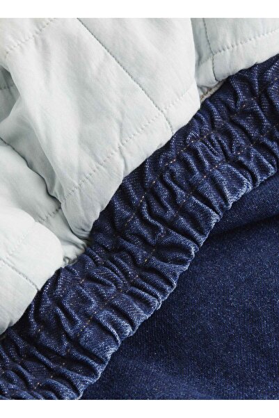 Calvin Klein Nakışlı Koyu Lacivert Kadın Gömlek Denim Ceket - DENIM BOMBER