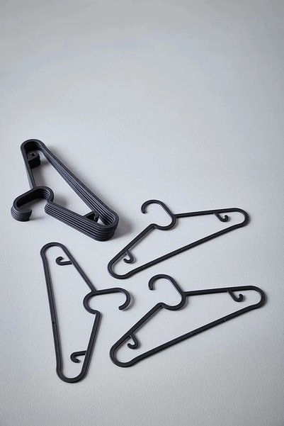 BRAMBLE LIFE 10 Pieces Clothes Hanger Scarf Hanger Shirt T-Shirt Hanger Unbreakable Set Black