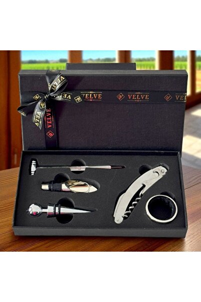 velve Σετ 5 τεμαχίων VLV για άνδρες, ανοιχτήρι, κρίκος, μεταλλικό πώμα, στόμιο με πώμα και θερμόμετρο