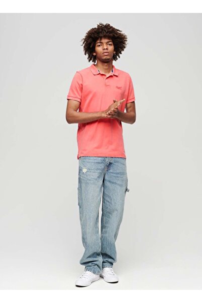 SUPERDRY Düz Pembe Erkek Polo T-Shirt M1110345A2DB_VINT DESTROY POLO