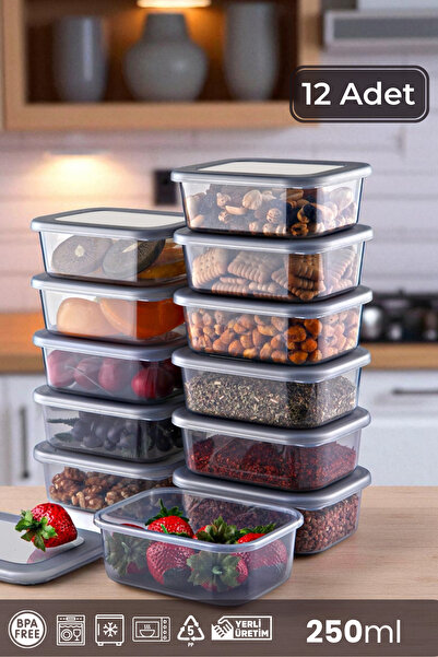 BRAMBLE LIFE 12 Pieces 250 ml Lunch Box Multi-Purpose Microwave Breakfast Storage Container